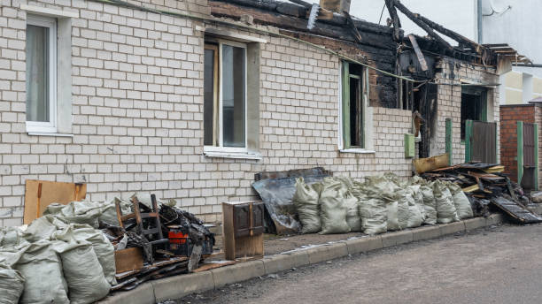Professional Fire Damage Restoration technician working in Flemington, NJ
